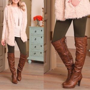 Olive High Rise Tummy Control Top Leggings Sz 2-12